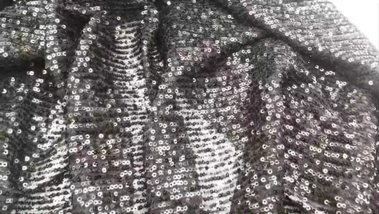 Tela de lentejuelas de malla de poliéster multicolor textil Yigao